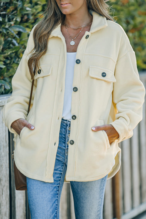 Exclusive Casual Turn Down Collar Buttoned Shirt Jacket