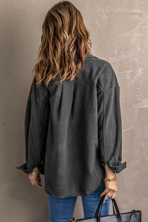 Exclusive Casual Turn Down Collar Buttoned Shirt Jacket