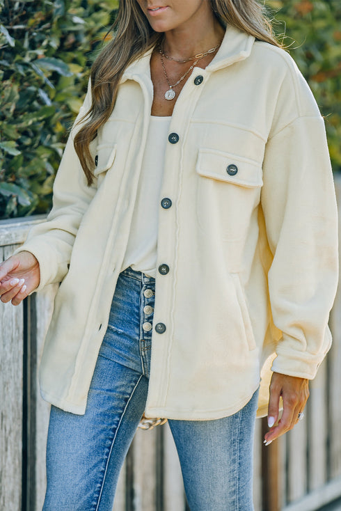 Exclusive Casual Turn Down Collar Buttoned Shirt Jacket