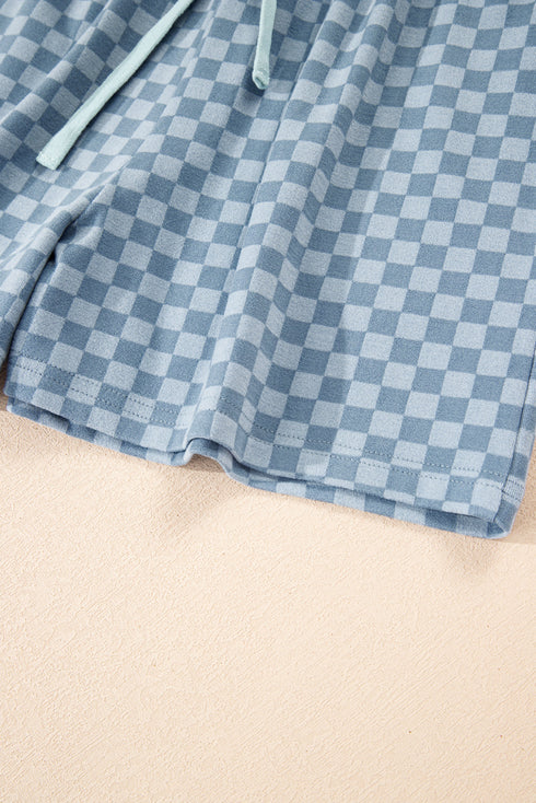 Exclusive Checkered Long Sleeve Pullover And Short Set