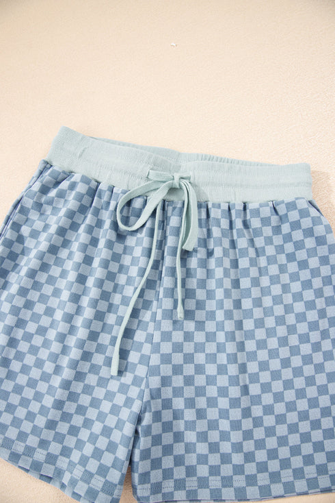 Exclusive Checkered Long Sleeve Pullover And Short Set