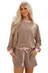 Exclusive Checkered Long Sleeve Pullover And Short Set