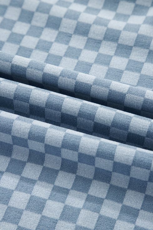 Exclusive Checkered Long Sleeve Pullover And Short Set
