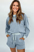 Exclusive Checkered Long Sleeve Pullover And Short Set