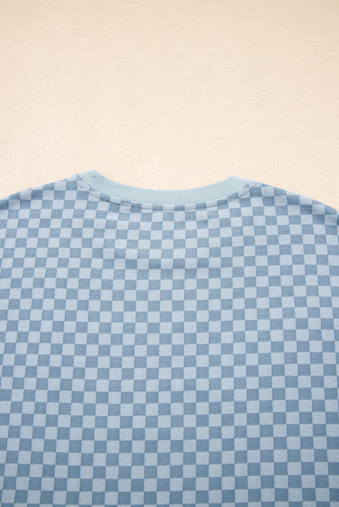 Exclusive Checkered Long Sleeve Pullover And Short Set