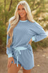 Exclusive Checkered Long Sleeve Pullover And Short Set