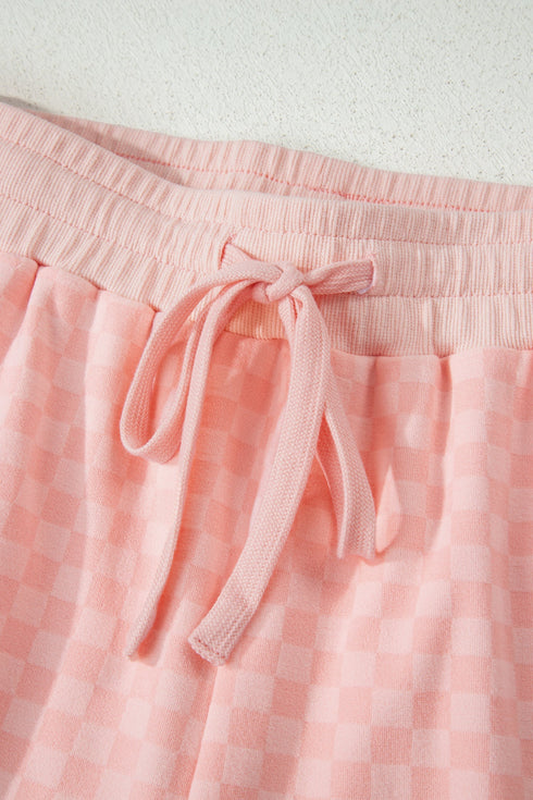 Exclusive Checkered Long Sleeve Pullover And Short Set