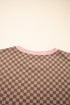 Exclusive Checkered Long Sleeve Pullover And Short Set