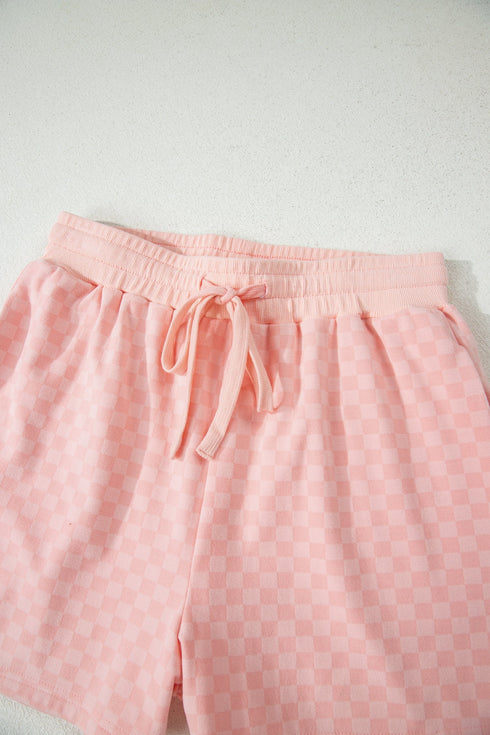 Exclusive Checkered Long Sleeve Pullover And Short Set
