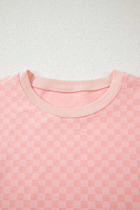 Exclusive Checkered Long Sleeve Pullover And Short Set