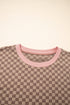 Exclusive Checkered Long Sleeve Pullover And Short Set