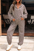 Exclusive Checkered Print Athleisure Two Piece Pant Sets