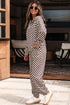 Exclusive Checkered Print Athleisure Two Piece Pant Sets