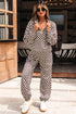 Exclusive Checkered Print Athleisure Two Piece Pant Sets