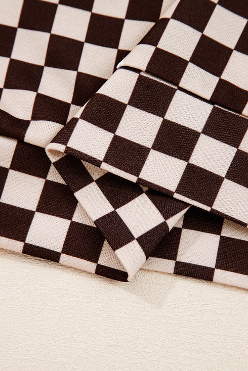 Exclusive Checkered Print Athleisure Two Piece Pant Sets