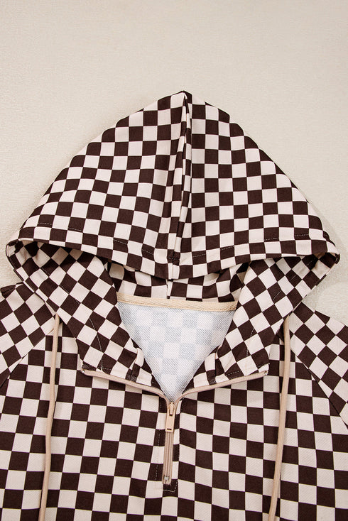 Exclusive Checkered Print Athleisure Two Piece Pant Sets