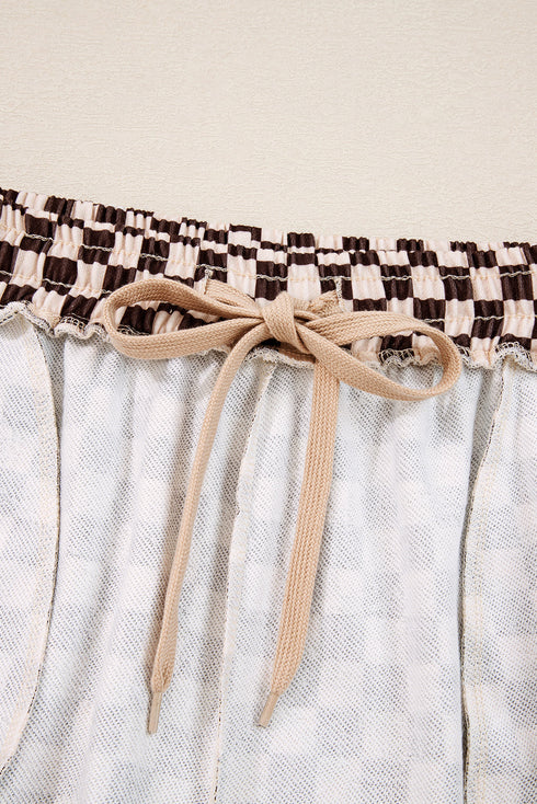 Exclusive Checkered Print Athleisure Two Piece Pant Sets