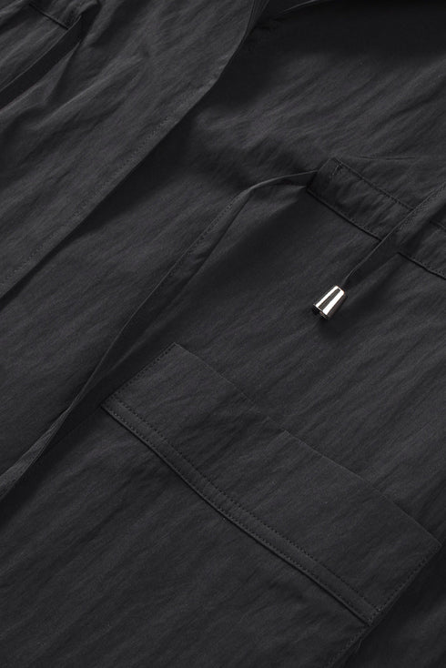 Exclusive Chic Drawstring Turndown Collar Hooded Jacket