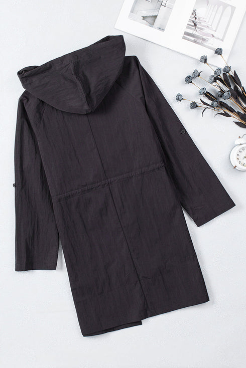 Exclusive Chic Drawstring Turndown Collar Hooded Jacket