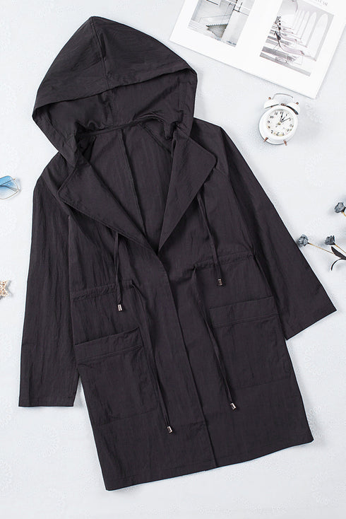 Exclusive Chic Drawstring Turndown Collar Hooded Jacket