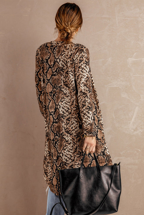Exclusive Chic Leopard Print Long Duster Cardigan
