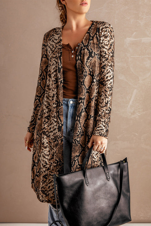 Exclusive Chic Leopard Print Long Duster Cardigan
