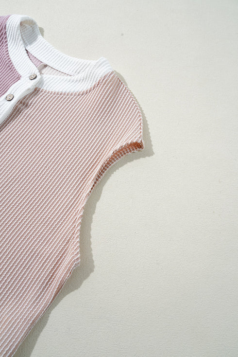 Exclusive Corded Knit Buttoned Wide Leg Jumpsuit