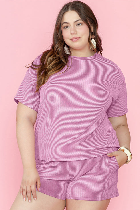 Exclusive Corded Ribbed Knit Two Piece Loungewear