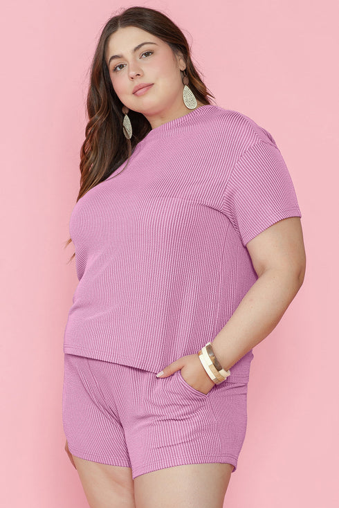Exclusive Corded Ribbed Knit Two Piece Loungewear