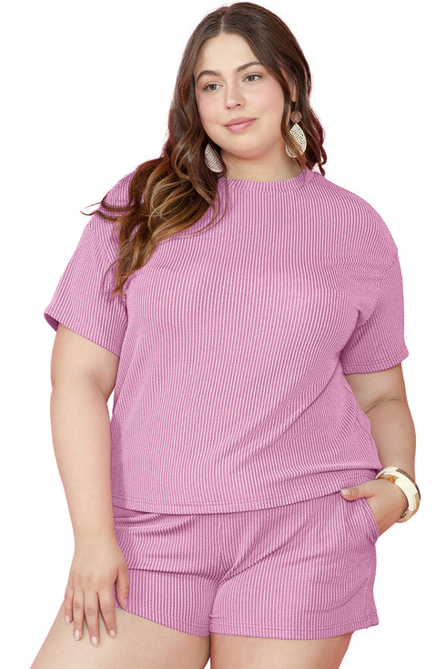 Exclusive Corded Ribbed Knit Two Piece Loungewear