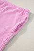 Exclusive Corded Ribbed Knit Two Piece Loungewear