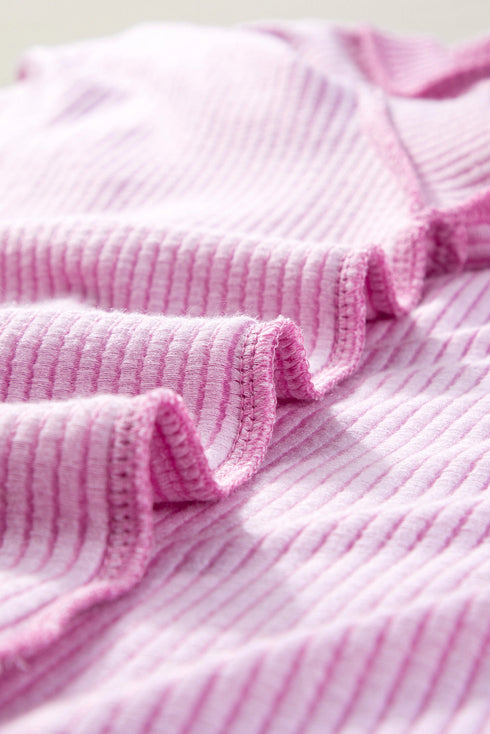Exclusive Corded Ribbed Knit Two Piece Loungewear
