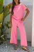 Exclusive Crewneck High Waist Wide Leg Pant Sets