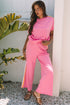 Exclusive Crewneck High Waist Wide Leg Pant Sets