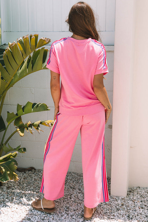 Exclusive Crewneck High Waist Wide Leg Pant Sets