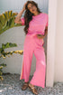 Exclusive Crewneck High Waist Wide Leg Pant Sets