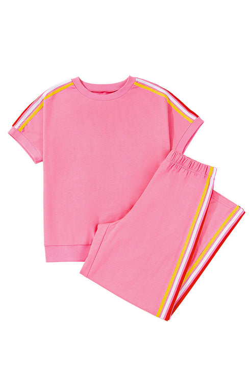 Exclusive Crewneck High Waist Wide Leg Pant Sets