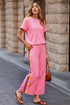 Exclusive Crewneck High Waist Wide Leg Pant Sets