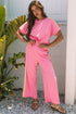 Exclusive Crewneck High Waist Wide Leg Pant Sets