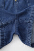 Exclusive Denim Ruffled Zip Front Belted Romper