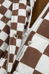 Exclusive Double Checked Stand Collar Cropped Puffer Vest
