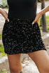 Exclusive Elegant Solid Sequin Bodycon Mini Skirt