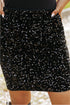 Exclusive Elegant Solid Sequin Bodycon Mini Skirt