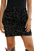 Exclusive Elegant Solid Sequin Bodycon Mini Skirt