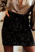 Exclusive Elegant Solid Sequin Bodycon Mini Skirt