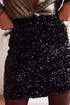 Exclusive Elegant Solid Sequin Bodycon Mini Skirt