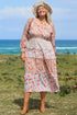 Exclusive Floral Paneled Tiered Ruffle Maxi Dress