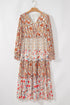 Exclusive Floral Paneled Tiered Ruffle Maxi Dress