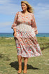 Exclusive Floral Paneled Tiered Ruffle Maxi Dress