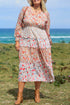 Exclusive Floral Paneled Tiered Ruffle Maxi Dress
